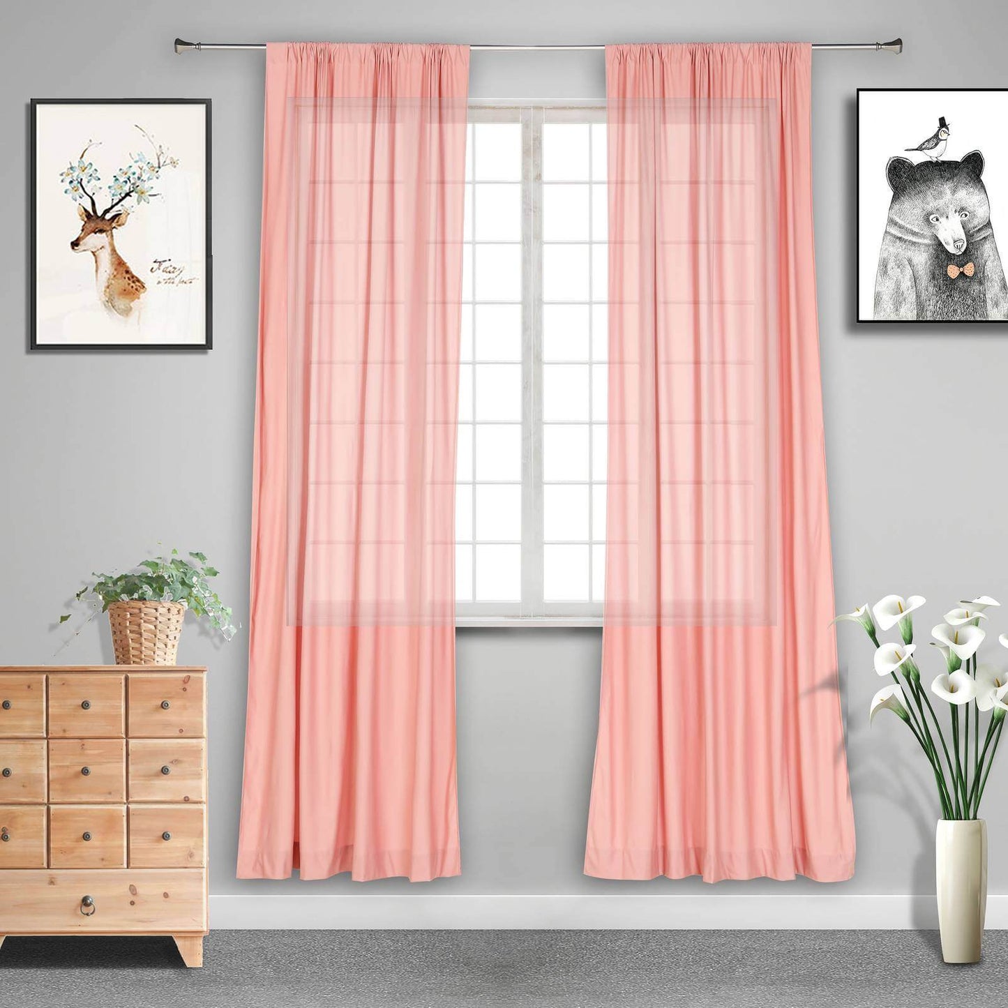 2 Pack Dusty Rose Scuba Polyester Event Curtain Drapes, Durable Flame Resistant Backdrop Event Panels Wrinkle Free with Rod Pockets - 10ftx10ft