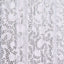 8ftx8ft Silver Embroider Sequin Event Curtain Drapes, Sparkly Sheer Backdrop Event Panel With Embroidery Leaf