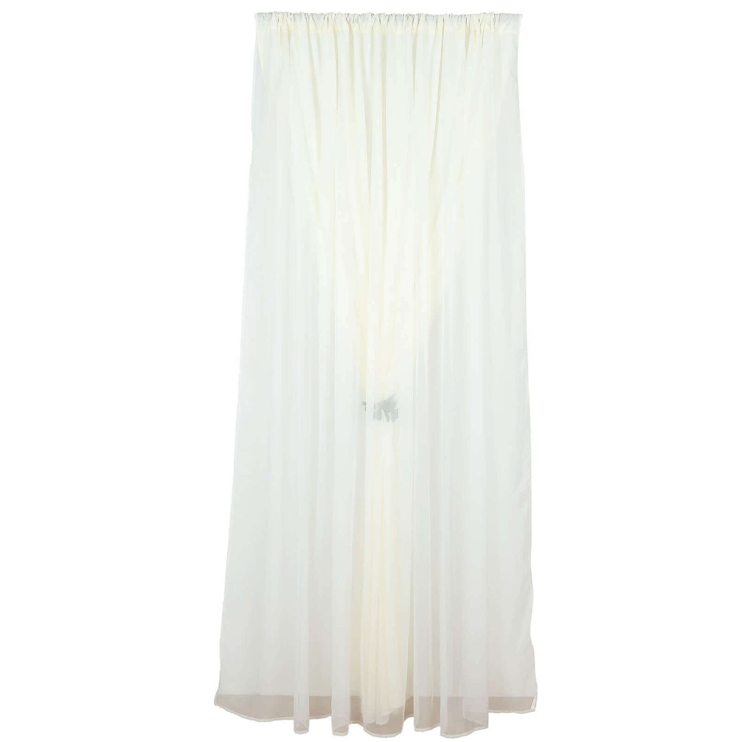 Ivory Chiffon Polyester Event Curtain Drapes, Dual Layer Divider Backdrop Curtain Panels with Rod Pockets - 10ftx10ft