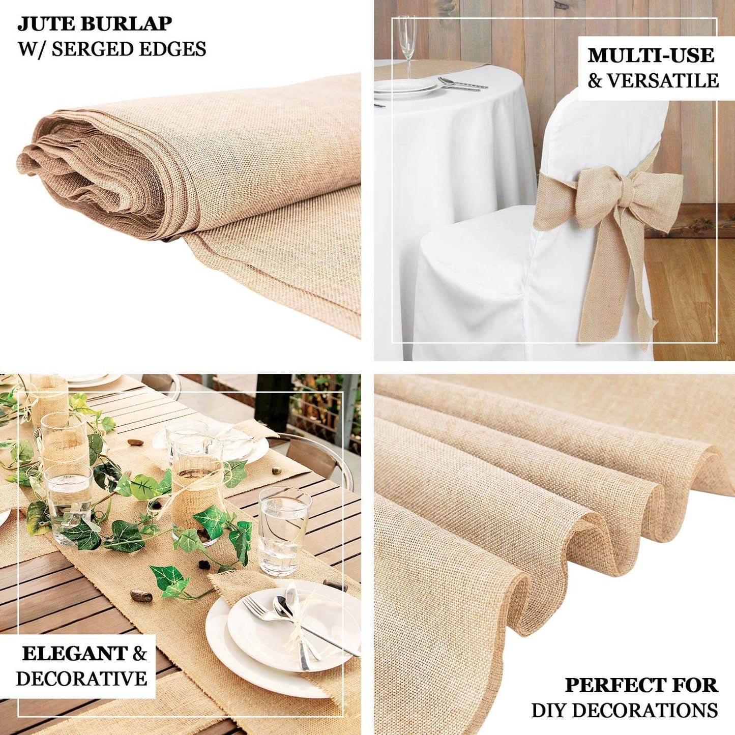 54"x10 Yards Natural faux Burlap Fabric Roll, Jute Linen DIY Fabric Bolt