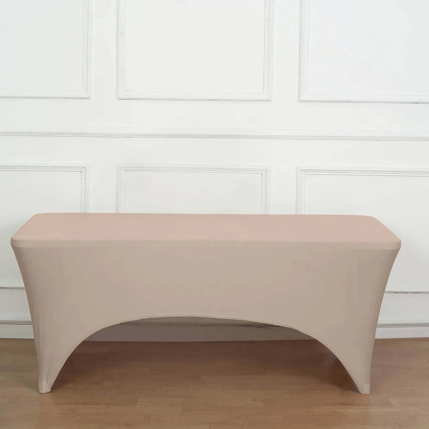 Stretch Spandex 6ft Rectangle Tablecloth Nude - Durable Form-Fitting Table Cover