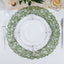 6-Pack Table Placemats Woven Fiber Design Olive Green Round - Disposable Mats for Dining and Events 15"
