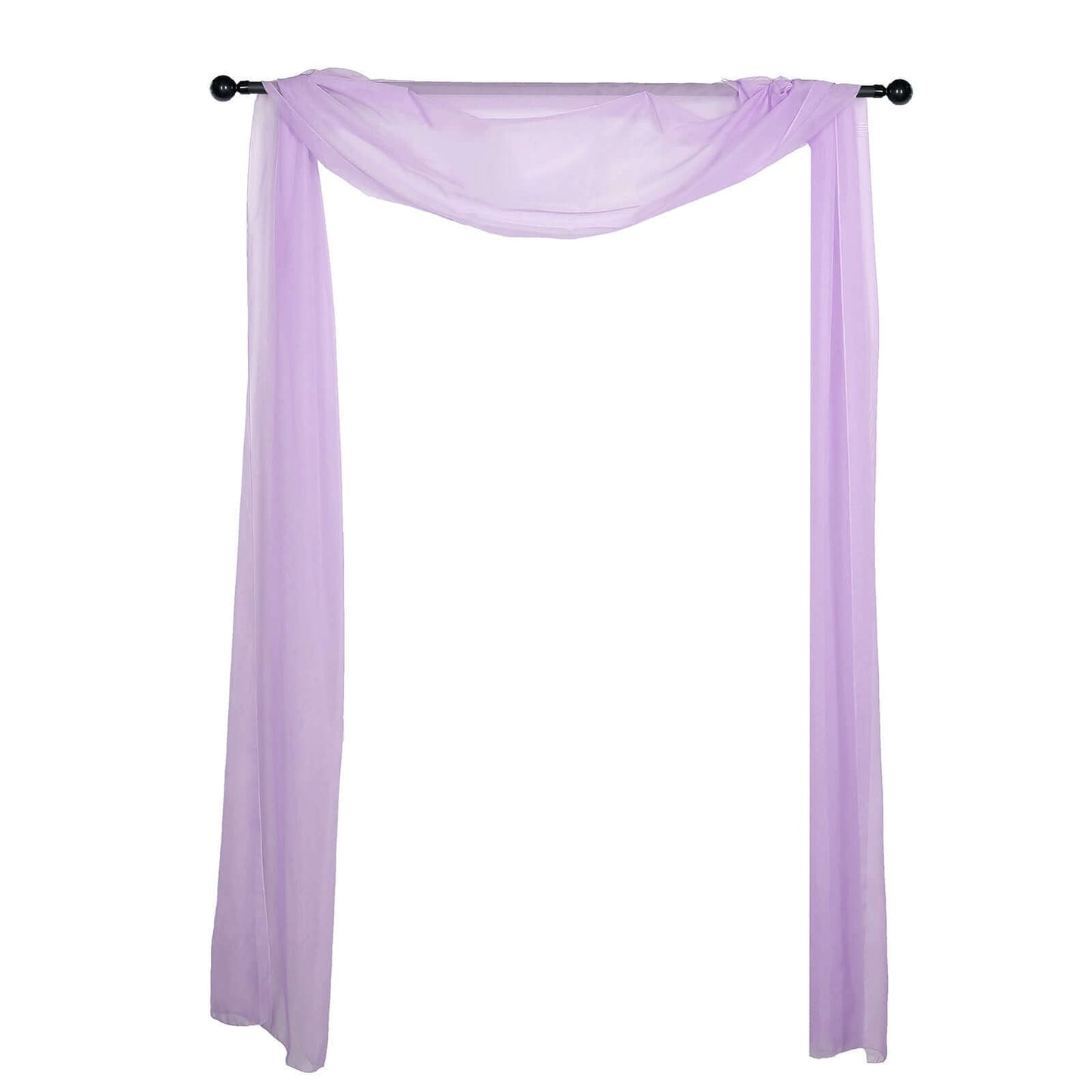18ft Lavender Lilac Rose Sheer Organza Wedding Arch Drapery Fabric, Window Scarf Valance