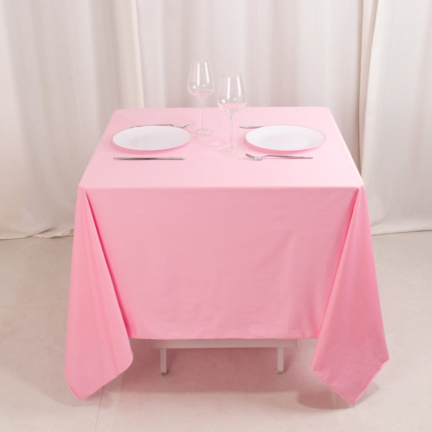 Scuba Square 70"x70" Tablecloth Pink - Wrinkle Free & Stain Resistant Table Cover