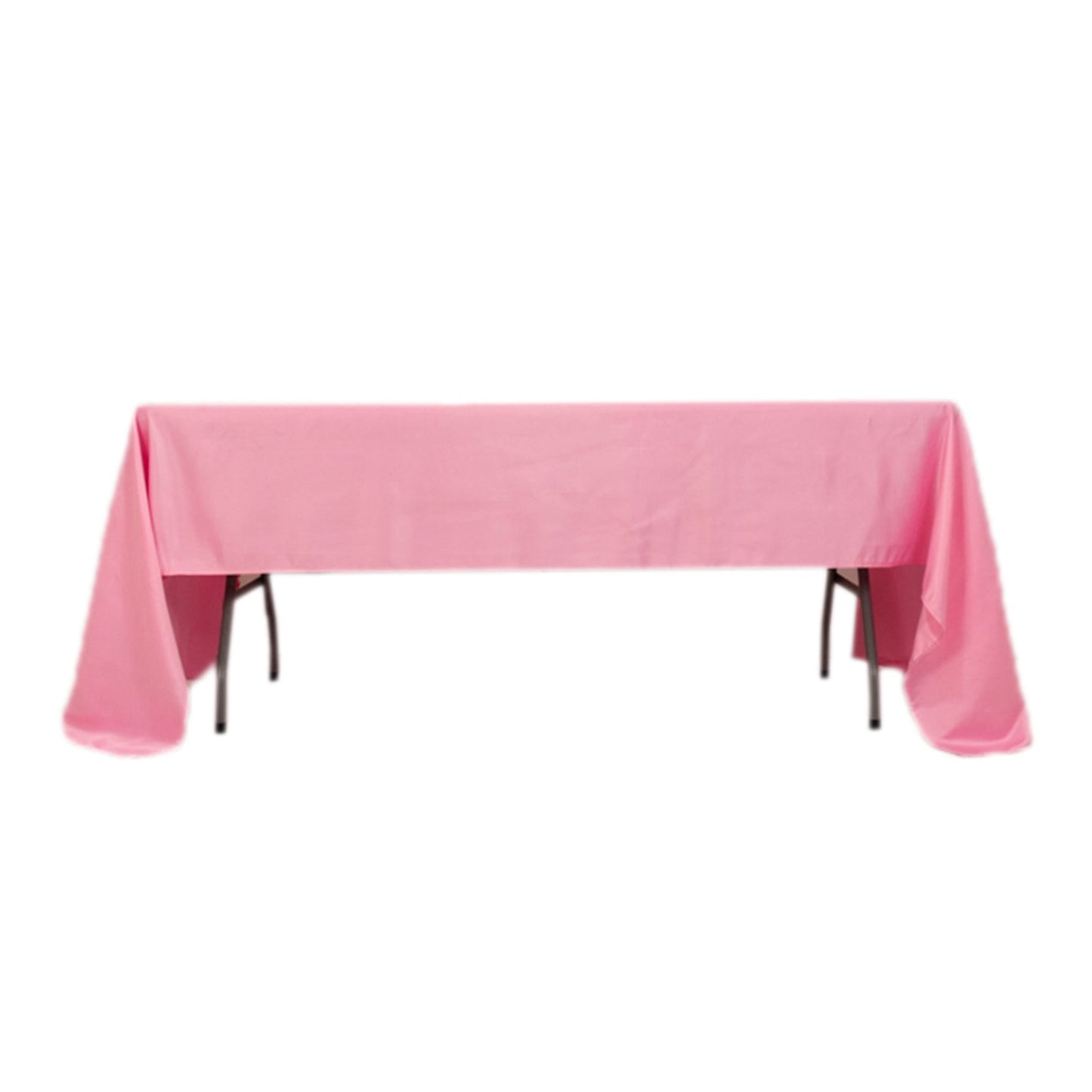 Lamour Satin 60"x126" Rectangle Tablecloth Pink - Soft & Silk-Like Table Cover