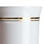 8-Pack Plastic Coffee Mugs White with Gold Stripes - Sturdy Disposable Cups for Coffee and Tea 8oz 4"