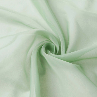 5ftx14ft Sage Green Chiffon Curtain Panel, Durable Flame Resistant Backdrop Ceiling Drapery With Rod Pocket