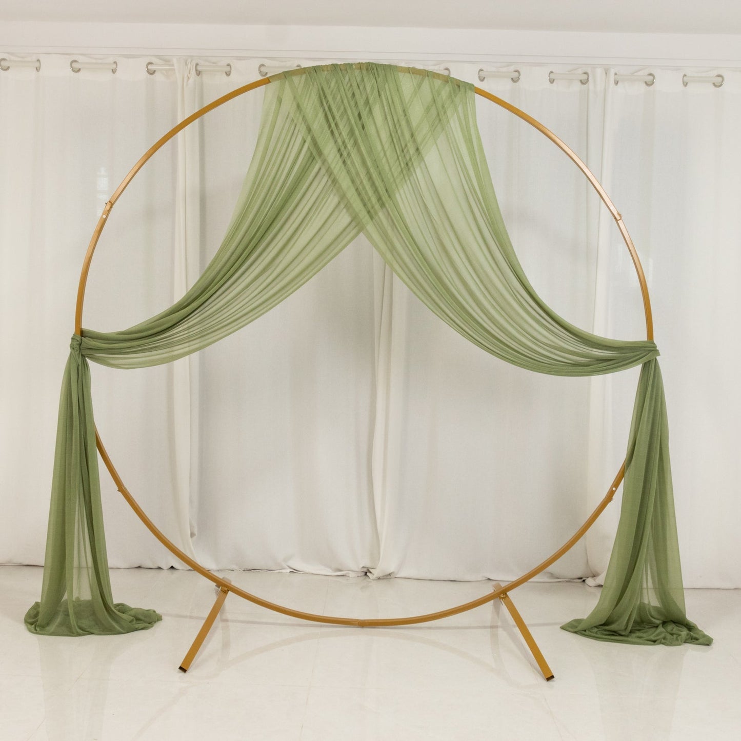 Dusty Sage Green Sheer Backdrop Drape â€“ 5ftx32ft Wedding Arch & Ceiling Decor Panel, Wrinkle Free with Soft Shimmer