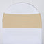 5 Pack Stretch Spandex Chair Sashes Champagne - Fitted Finish Two Ply Heavy Duty Chair Bands 5"x12"