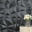 12 Pack 20"x20" Matte Black 3D Texture PVC Diamond Design Wall Tiles, Stick On Waterproof Wall Panels