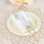 10-Pack Plastic 7" Round Dessert Plates in White with Gold Swirl Rim - Disposable Salad Plates for Classy Events & Banquets