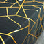 Polyester 60"x102" Rectangle Tablecloth Black with Gold Foil Geometric Pattern - Wrinkle-Resistant & Durable Table Cover