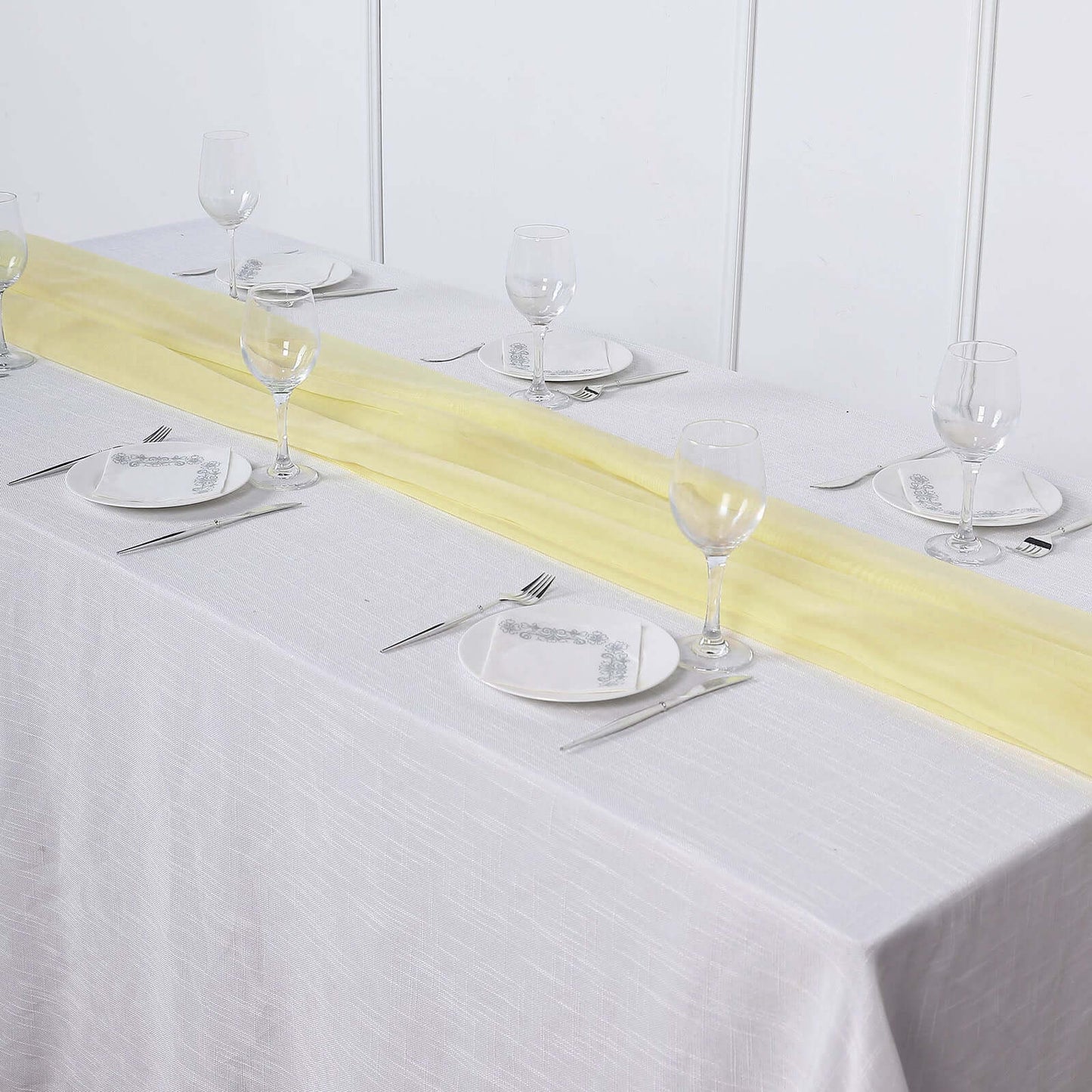 Chiffon 6ft Table Runner Yellow - Flowy & Lightweight Table Decor