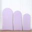 Set of 3 Matte Lavender Lilac Spandex Fitted Chiara Backdrop Stand Covers For Round Top Wedding Arch - 5ft, 6ft, 7ft