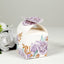 25 Pack Lavender Peony Floral Top Candy Gift Boxes, Lilac Cardstock Paper Party Favor Boxes - 3"x3"x5"