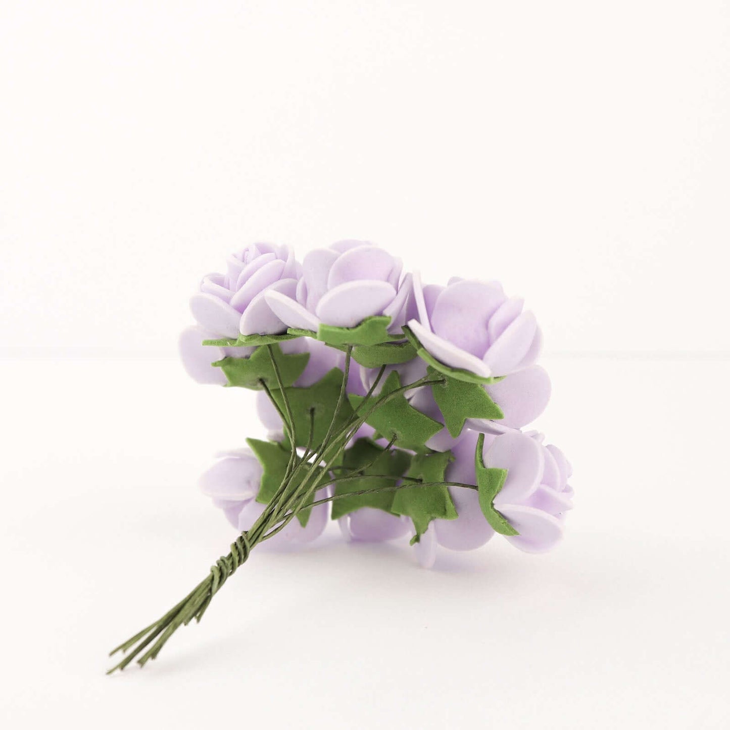 48 Roses 1" Lavender Lilac Real Touch Artificial DIY Foam Rose Flowers With Stem, Craft Rose Buds