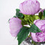 5 Flower Head Lavender Lilac Peony Bouquet Artificial Silk Peonies Spray