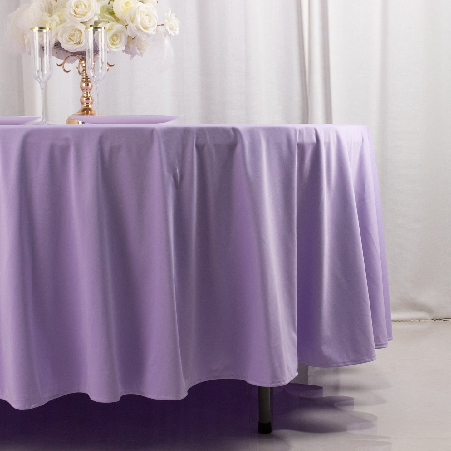Scuba Round 108" Tablecloth Lavender Lilac - Wrinkle Free & Stain Resistant Table Cover