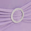 Stretch Spandex Chair Cover Lavender Lilac for Folding Chairs - Secure Fit Slipcover with Silver Rhinestone Buckled Sash Band