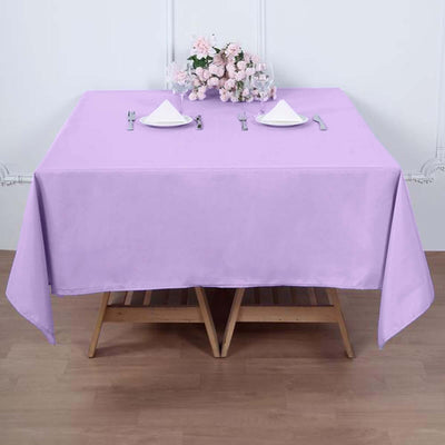 Polyester Square 70"x70" Tablecloth Lavender Lilac - Wrinkle-Resistant & Durable Table Cover