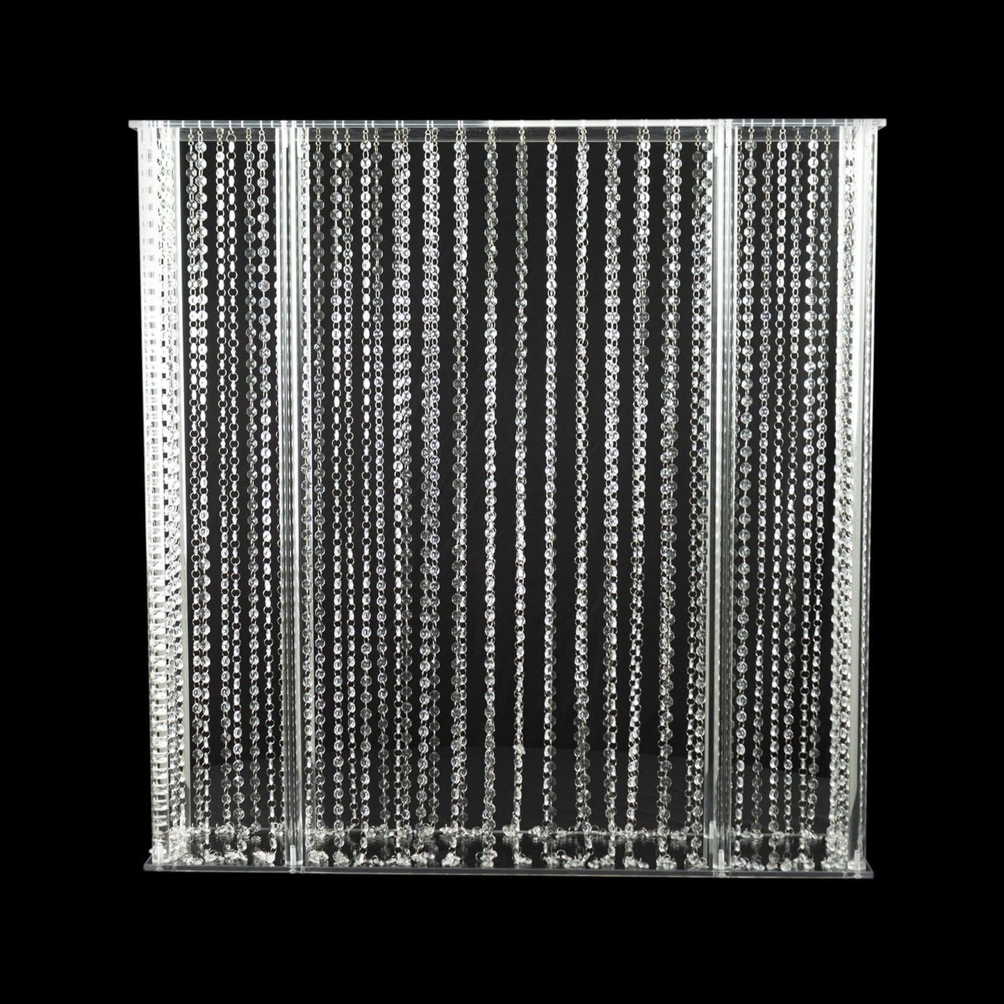 Acrylic Centerpiece Stand Rectangular Design with Pre-chained Crystal Beads Clear - Durable Flower Pedestal for Table or Floor 40"x40"