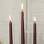 10-Pack Taper Candles Premium Wax Design Burgundy - Unscented Candles for Upscale Settings 10"