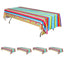 5-Pack Plastic Table Covers Mexican Serape Rectangle - Vibrant PVC Disposable Tablecloths for Cinco De Mayo 54"x108"
