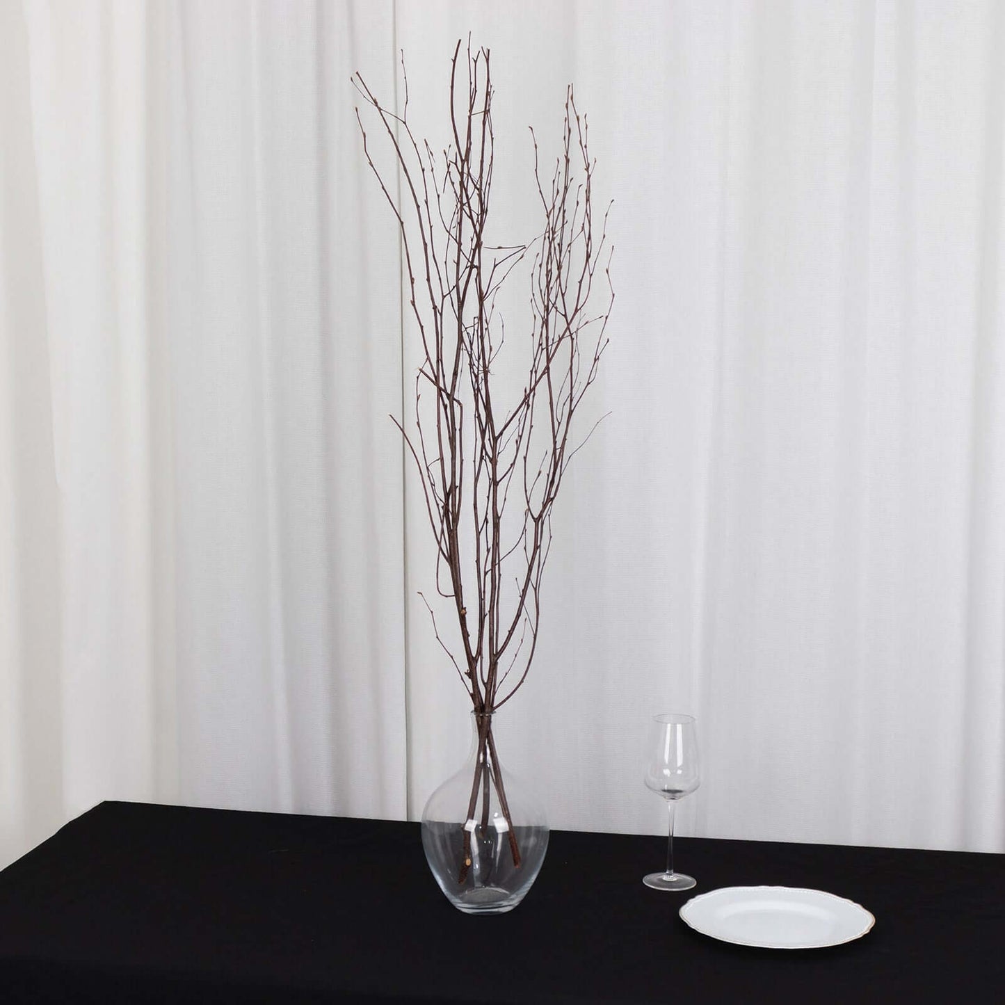 6-Pack Natural Birch Tree Branches 46" Natural - Versatile Extra Long Decorative Dried Willow Twigs Sticks for Vase Centerpiece Wedding Decor