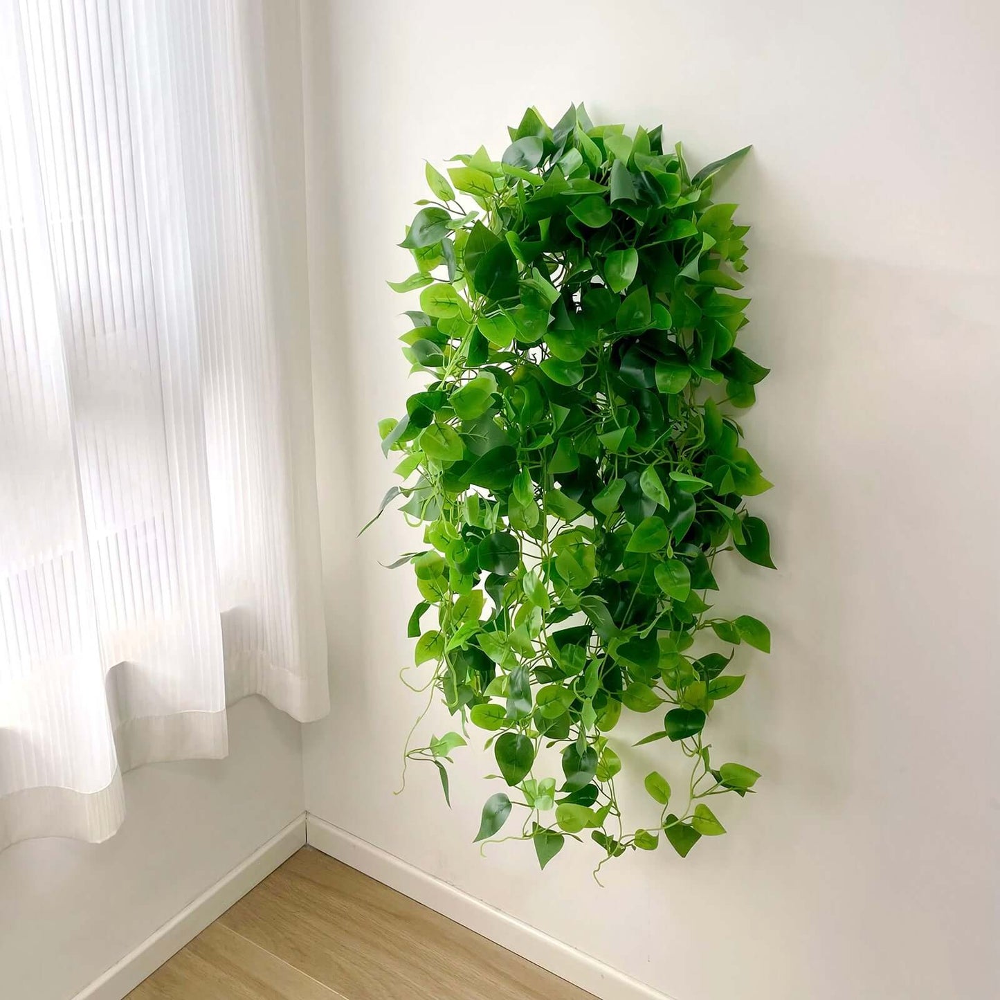 3 Pack Green Pothos Artificial Ivy Vine Hanging Plants, Fake Foliage Silk Leaves Garland - 3ft