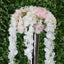 42" Silk Hanging Wisteria Flower Garland Vines in White, Elaborated 5 Full Strands in 1 Bush