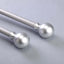42"-126" Adjustable Curtain Rod Set, Silver, Round Finials