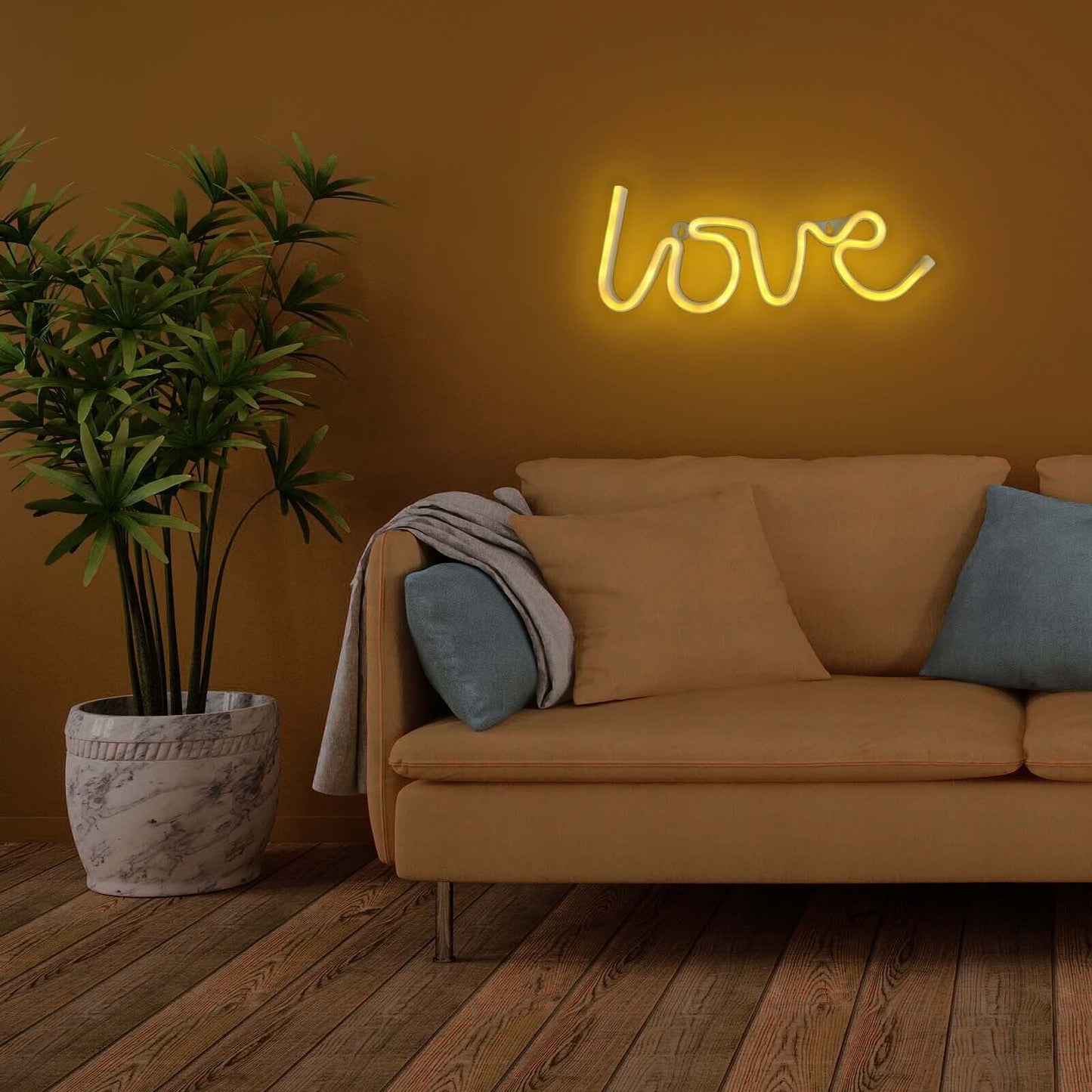 13" Love Neon Light Sign, LED Reusable Wall Decor Lights USB and Battery Operated