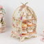 3 Tier Cardboard Cupcake Stand White/Peach Birdcage Style - Charming Reusable Cake Display Holder with Floral Print for Dessert Bars Afternoon Teas & Party Decor 18"