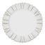 6-Pack Acrylic Plastic Round Charger Plates 13" in White with Gold Brushed Wavy Scalloped Rim, Decorative Dinner Party Charger Tableware