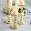 Set of 3 Candle Holder Stands Gold Mercury Glass Pillar Design - Stylish Votive Centerpieces for Tables & Decor 7", 8", 10"