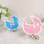 25 Pack Pink Baby Paper Stroller Party Favor Gift Boxes, Cardstock Carriage Candy Boxes with Ribbon Ties - 4.5"x2"x4"