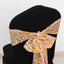 5 Pack Chair Sashes with Wave Embroidered Sequins Rose Gold/Gold 6"x88"