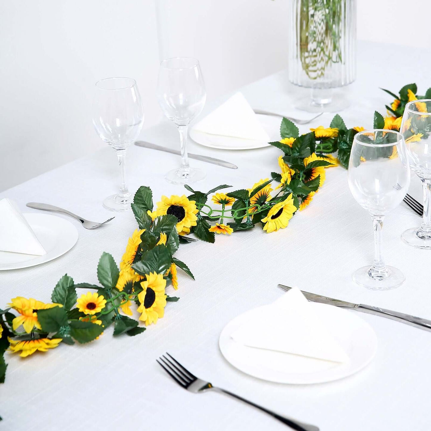 6.5ft Artificial Silk Sunflower Table Garland, Flower Vine Chain