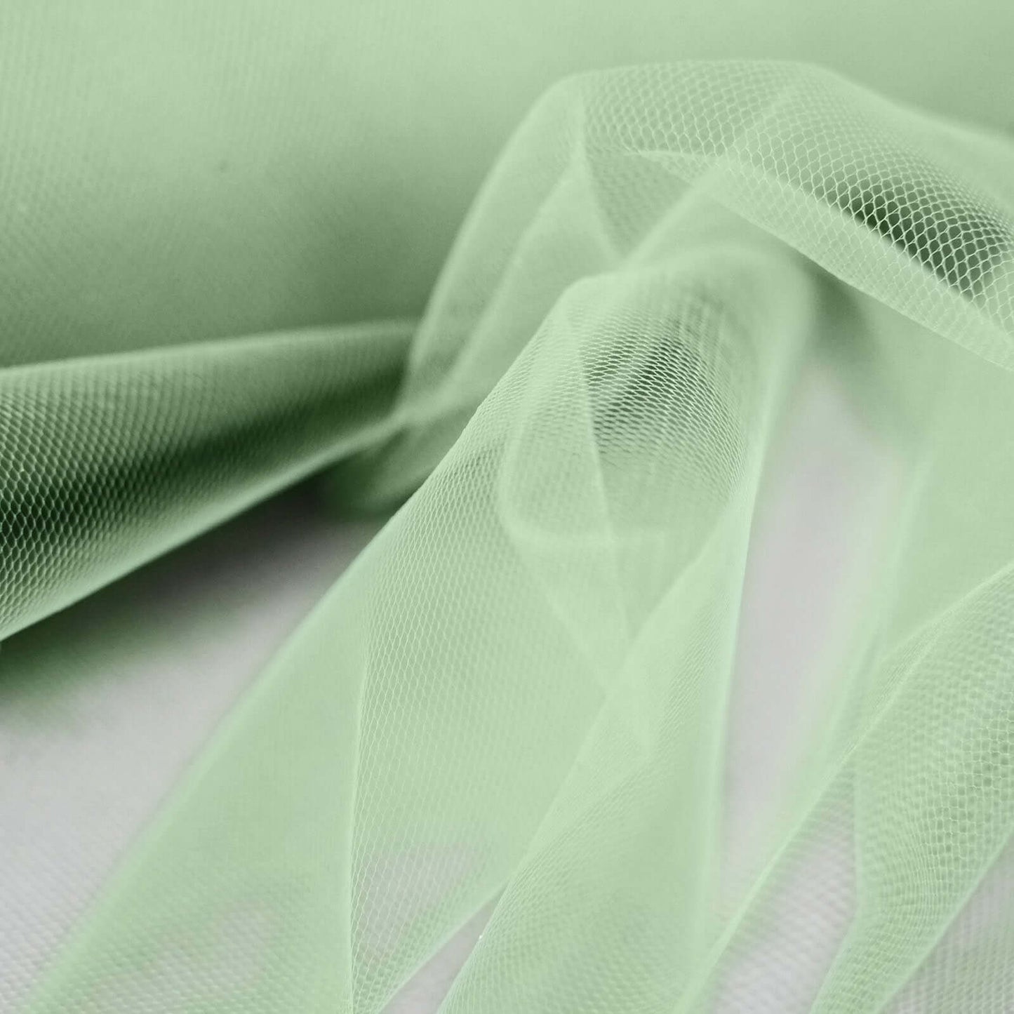 12"x100 Yards Sage Green Tulle Fabric Bolt, Sheer Fabric Spool Roll For Crafts