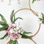 5ft 4-Tiered Gold Hoop Pillar Flower Stand, Metal Wedding Arch Table Centerpiece - Hoop Wreath