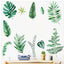 Green Tropical Assorted Leaves Wall Decals, Plant Peel Removable Stickers