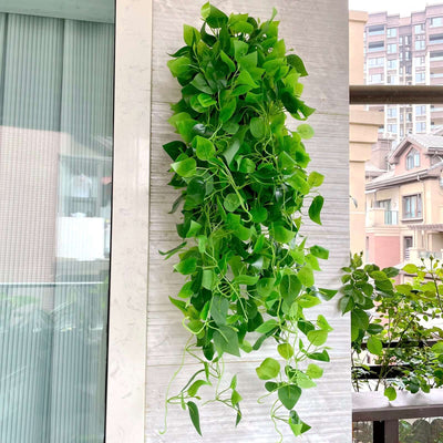 3 Pack Green Pothos Artificial Ivy Vine Hanging Plants, Fake Foliage Silk Leaves Garland - 3ft