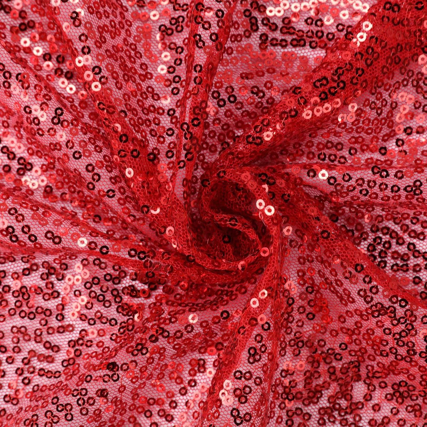 Sequin 90"x156" Rectangle Tablecloth Red - Seamless Twinkling Table Cover