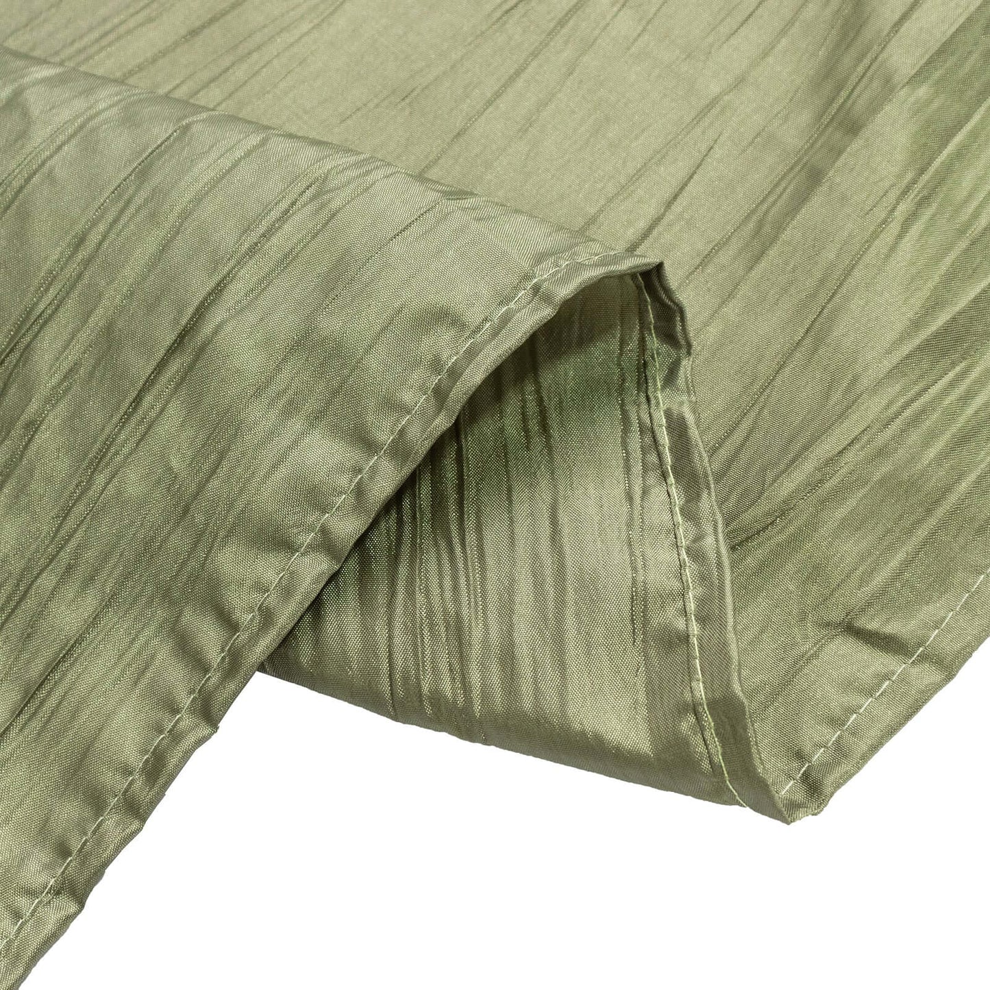 Taffeta 72"x72" Table Overlay Square Tablecloth Dusty Sage Green - Accordion Crinkle Table Cover
