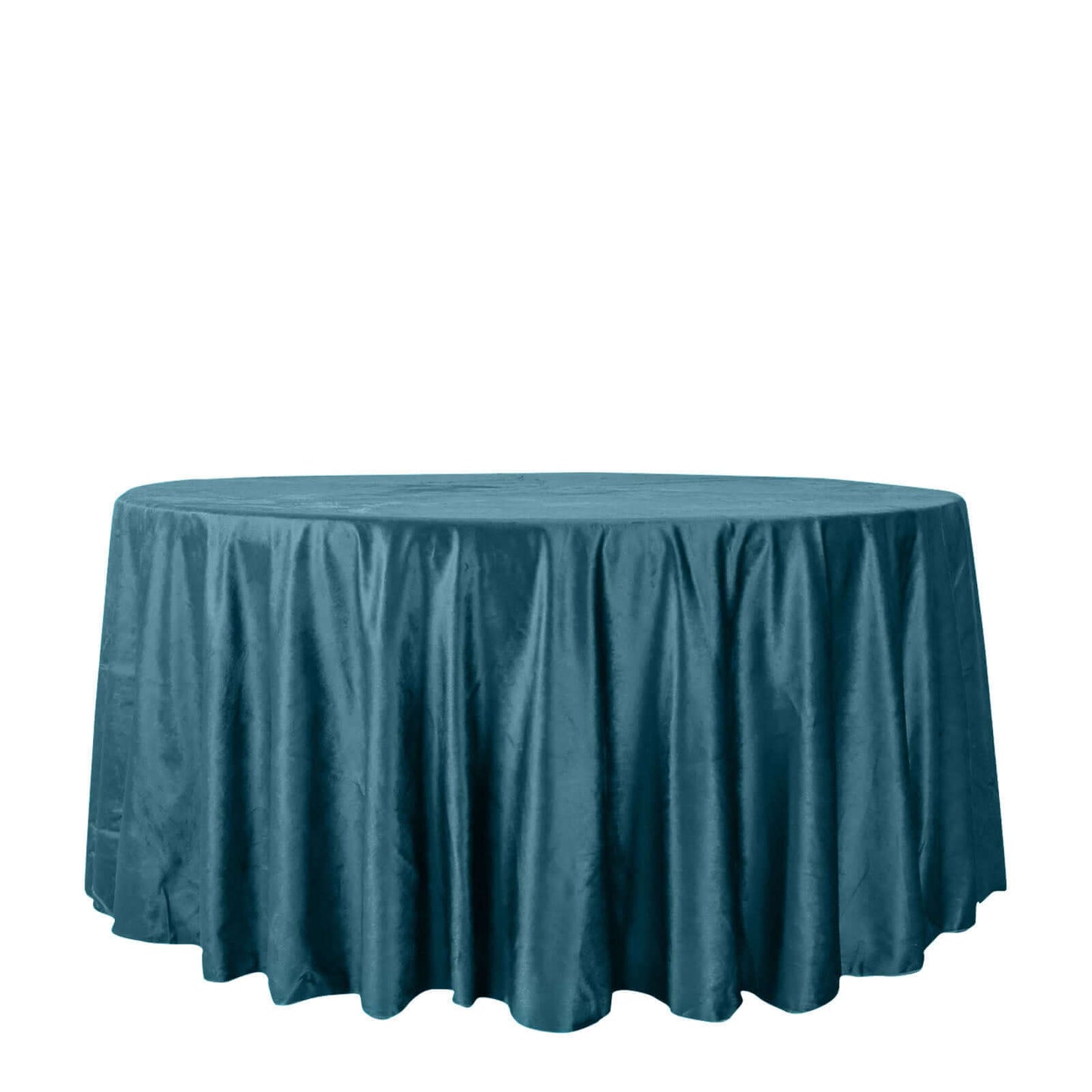 Premium Velvet 120" Round Tablecloth Peacock Teal - Reusable Soft & Seamless Table Cover