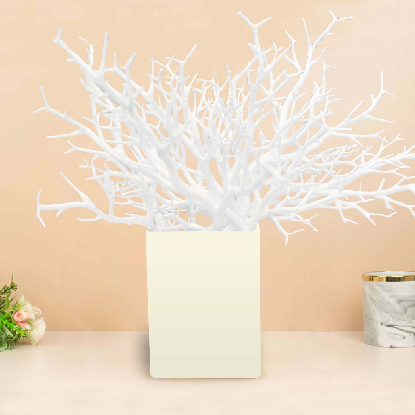 10-Pack Artificial Manzanita Tree Branch White for Vase Filler Home Wedding Centerpiece Ornament 14"