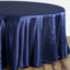Satin 108" Round Tablecloth Navy Blue - Smooth and Lustrous Table Cover