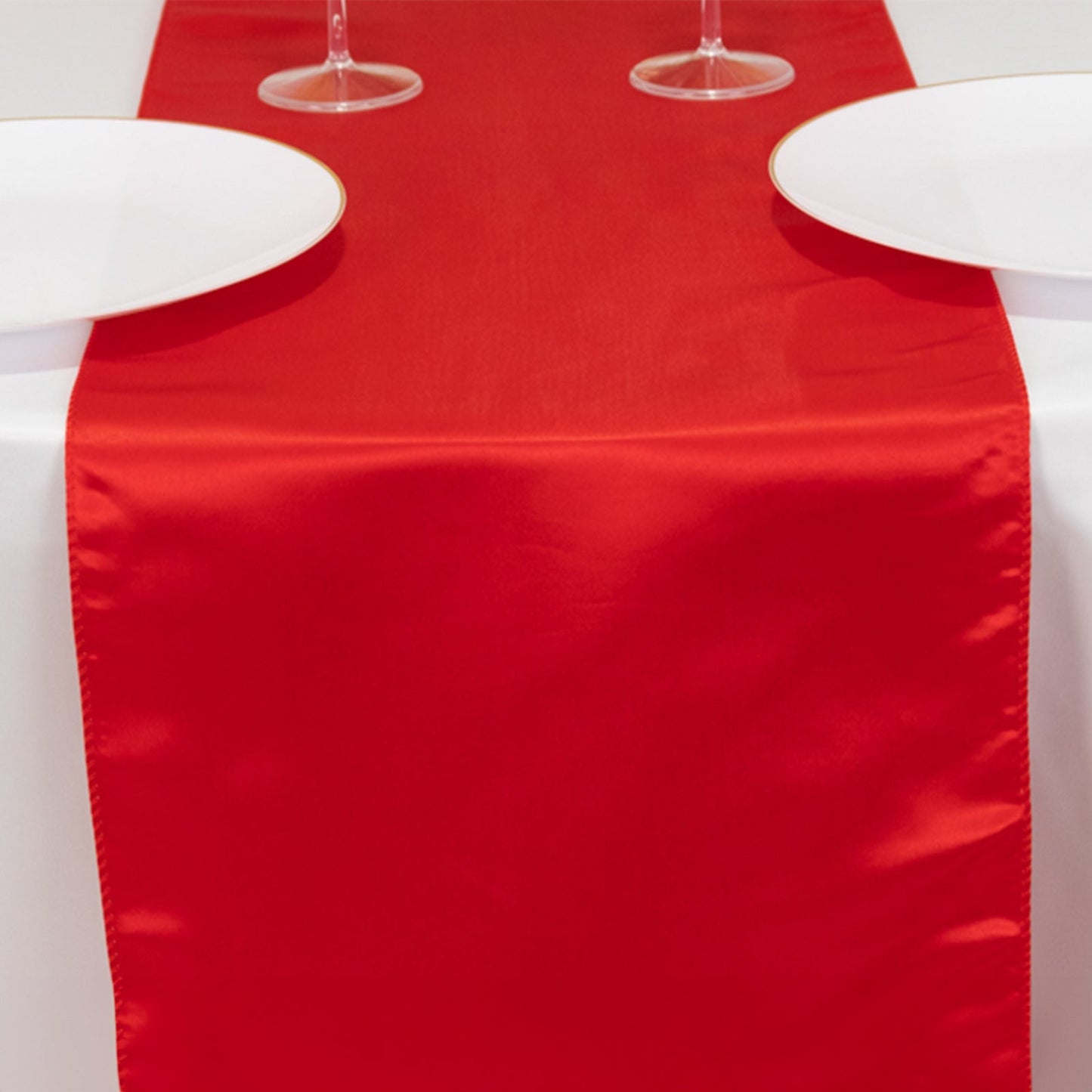 Lamour Satin 12"x108" Table Runner Red - Smooth & Lustrous Finish