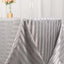 Satin Striped 90"x132" Rectangular Tablecloth Silver - Seamless Silky Smooth Table Cover