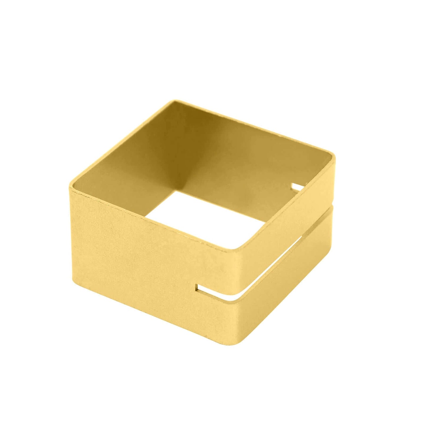 4 Pack Matte Gold Metal Square Napkin Rings with Place Card Holder, Modern Design Multipurpose Napkins Rings